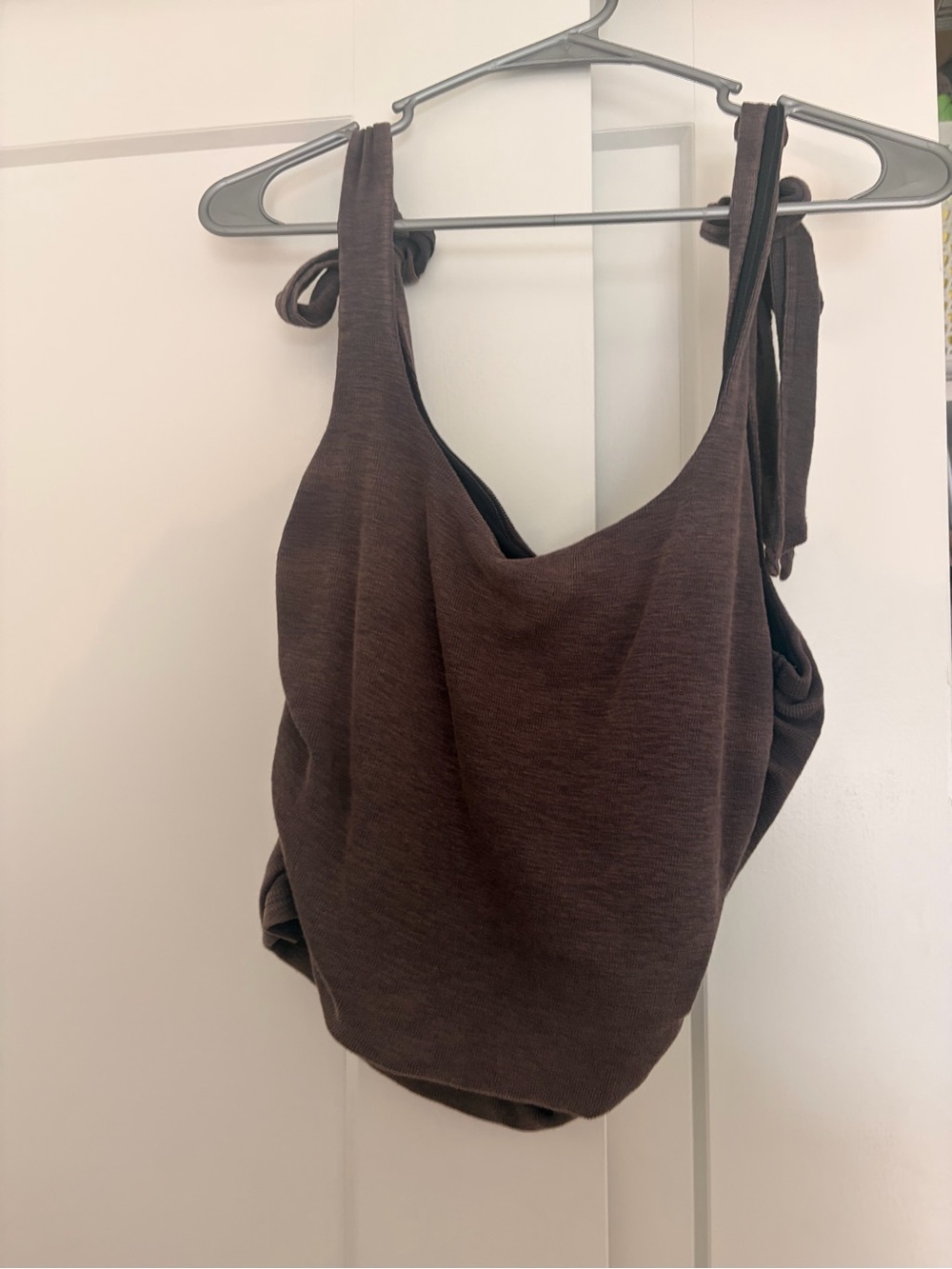 Free People Chocolate Brown Tie-Strap Tank
